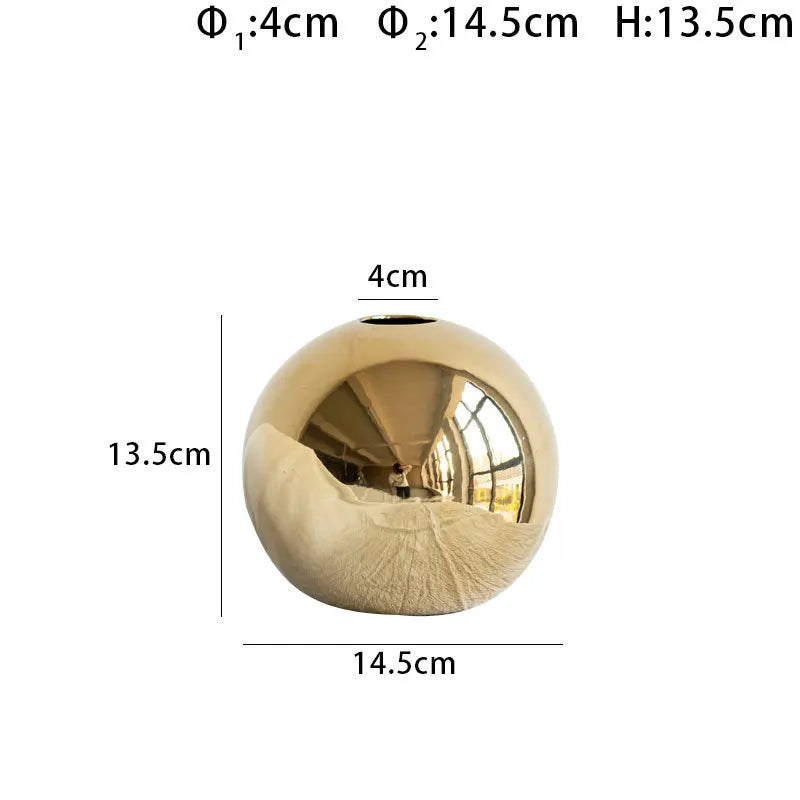 Plätering Golden Ball Keramisk Vas 