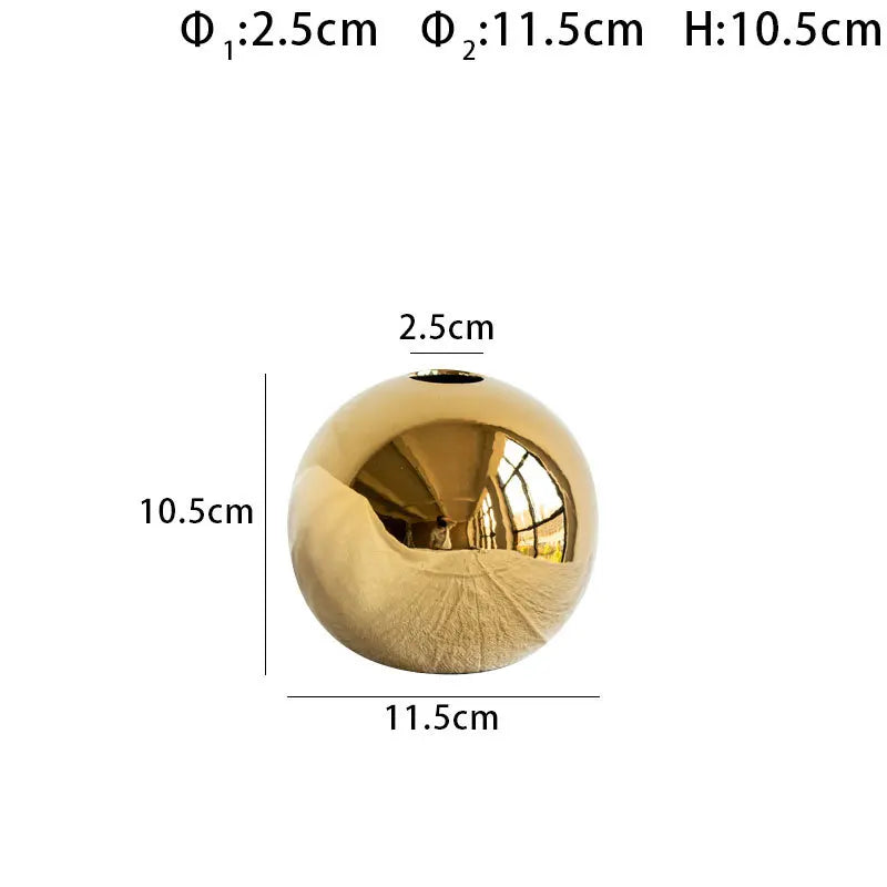 Plätering Golden Ball Keramisk Vas 