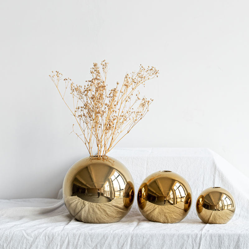 Plätering Golden Ball Keramisk Vas 